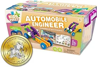 Kids First Automobile Engineer Kit | STEM | 32 Page Full-Color Illustrated Storybook | Ages 3+ | Preschoolers and kindergartners | Develop Fine Motor Skills | Parents Choice Gold Award