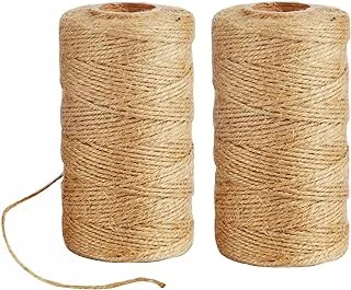 SKY-TOUCH Natural Jute Twine 200M, 3 Ply Garden String Brown Twine 2mm Thickness, Garden Twine for Decoration Garden Floristry DIY Arts Bundling Crafts & Wrapping, 2roll