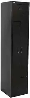 RIGID L-Shape Locker, Storage Cupboard for Home, Office, School with Plastic Handel Cam lock with Key (Black)