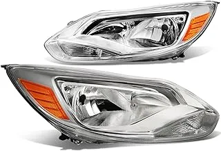 DNA Motoring Chrome amber HL-OH-FF12-CH-AM Headlight Assembly (Driver & Passenger Side)