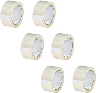 Hasanat Essentials 2 inch x 100 Yards Clear Packing Tape Robust Heavy Duty Tape for Sealing Boxes Moving Homes Shipping Office Use 6 PC