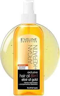 Eveline Argan Keratin Hair oil 8IN1 | For Intense Regeneration and Comprehensive Restoration | For All Hair Types | 150ml |