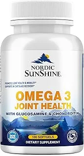 Nordic Sunshine Omega 3 Joint Health | With Glucosamine & Chondroitin | To Promote Joint Pain & Mobility | Supports In Cartilage Recovery | 100 Softgel