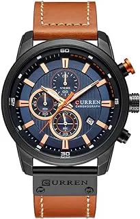 CURREN Men Leather Strap Military Watches Men's Chronograph Waterproof Sport Wrist Date Quartz Wristwatch Gifts