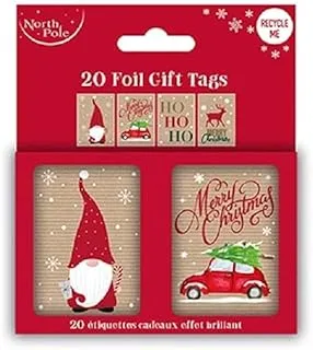 North Pole Christmas 33033 20 Foil Gift Tags