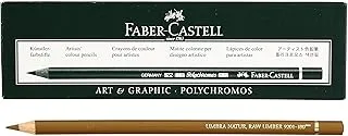 Faber-Castell Polychromos colour pencil 6pcs Box, 180 raw umber,Water-resistant and smudge-proof,Thick 3.8 mm lead