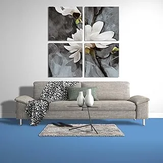 White Flwoer In Details, Canvas wall art, Multicolour, Canvas, 4 Pieces, 50 x 50 By(BPA®)