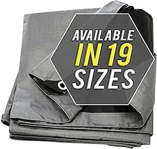 Trademark Supplies Tarp Cover Silver/Black Heavy Duty Thick Material, Waterproof, Great for Tarpaulin Canopy Tent, Boat, RV or Pool Cover!!!