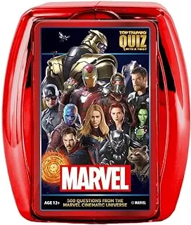 Top Trumps Marvel Cinematic Universe Quiz Game, 500 questions to test your knowledge on Guardians of the Galaxy, Avengers, S.H.I.E.L.D, Wakanda and more, gift and toy for Boys and Girls Aged 8 plus