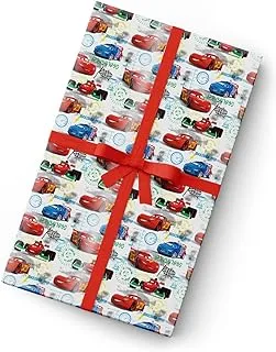 Party Centre Disney Cars Glossy Gift Wrapping Paper with Cut Lines (76cm x 200cm)