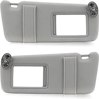 TadaMark Left Driver & Right Passenger Side Sun Visor for Toyota Camry 2007 2008 2009 2010 2011 Gray Without Light and Sunroof Replace # ‎74310-06750-E0 74320-06780-B0 (1 Pair)