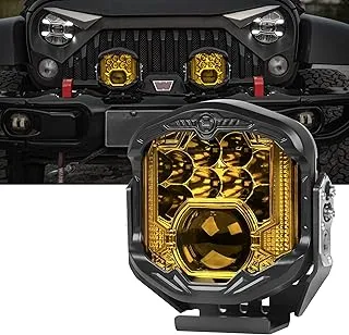 OFFROAD GAMERS 7 بوصة ليزر الطرق الوعرة ضوء 1PC 95W Spot Flood Combo LED Pods Fog Lights لشاحنة سيارة ATV UTV SUV Jeep، أضواء القيادة سلسلة الليزر (7 بوصة ليزر القيادة العنبر شعاع)