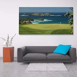 Rocks visiting the sea, Canvas wall art, Multicolour, Canvas, 1 Piece, 100 x 50 cm By(BPA®)