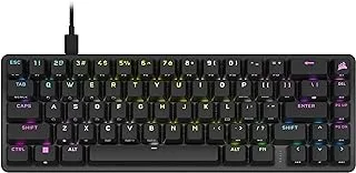 لوحة مفاتيح الألعاب Corsair K65 PRO Mini RGB 65% سلكية ميكانيكية بصرية - مفاتيح OPX - أغطية مفاتيح PBT مزدوجة اللقطة - متوافقة مع iCUE - تخطيط QWERTY NA - أسود
