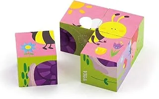 Viga Toys - Six Sided Puzzle Cube | insects | wooden