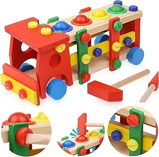 Boxiki Kids - Wooden Activity bus (Red)