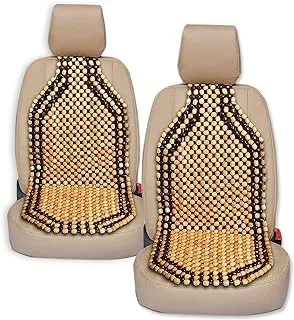 Zone Tech Set of 2 Premium Quality Double Strung Two Tone Wooden Beaded Ultra Comfort Massaging Car Seat Cushion