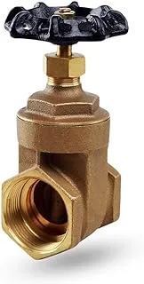 Midline Valve 429U223 Heavy Duty Gate Valve with Wheel Handle, Water Shutoff 1 in. FIP Connections, Cast Brass, 1