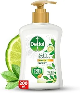 Dettol Activ-Botany Antibacterial Liquid Handwash, Green Tea & Bergamot Fragrance, 100% Plant-Derived Ingredients, 200ml