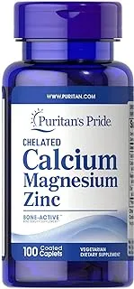 Puritan's Pride Chelated Calcium Magnesium Zinc- 100 Caplets