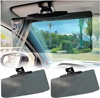 2Pcs Car Visor for Car (Upgraded Version to Block Harmful UV Rays) Adjustable Angle, Anti-Glare 12.6'' x 6'' Safe Driving Car Accessories Sun Visor Extender, Universal for Cars, Trucks, SUVs. (2Pcs)