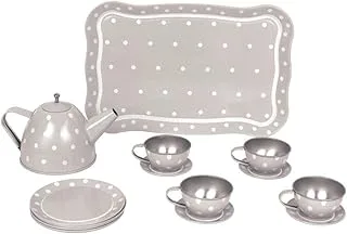 Jabadabado Tin Tea Set with Case, Grey