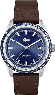 Lacoste MEN'S NAVY DIAL BROWN LEATHER WATCH - 2011310