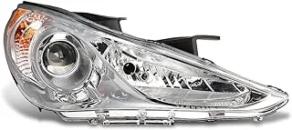 PM PERFORMOTOR PMHL-HSON-1114-OE-R Chrome Housing Right Side Projector Headlight [Compatible with 11-14 Hyundai Sonata Fits Halogen Headlight Models Only Not Fit Hybrid Model]