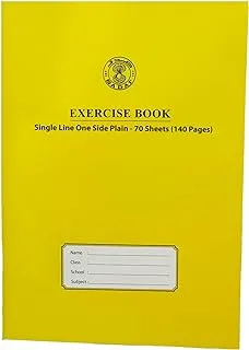 Sadaf Single Line One Side Plain 70 Sheets Exercise Book, A4 Size, Yellow