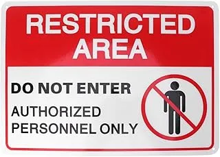 BPA® Restricted Area Sign Do Not Enter Authorized Personnel Only Warning Sign Aluminium Safety Indicator Sticker Label For Indoor Outdoor Use