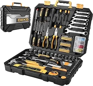 DEKOPRO 208 Piece Tool Set,General Household Hand Tool Kit, Auto Repair Tool Box with Plastic Toolbox Storage Case