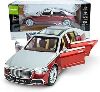 Baybee Diecast Metal 1:22 Mercedes-Benz Zinc Alloy Metal Die-cast Car التراجع لعبة سيارة مع أبواب قابلة للفتح وهدايا عيد ميلاد موسيقى خفيفة للأولاد بعمر 3 سنوات فما فوق (أحمر)