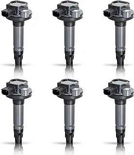 ENA Ignition Coil Pack Set of 6 with 2 Pins Compatible with Ford Lincoln Edge Flex F150 Explorer Fusion Taurus MKS MKX MKZ CX-9 3.5L 3.7L V6 2007-2017 Replacement for UF553 5C1652 7T4Z12029E DG520