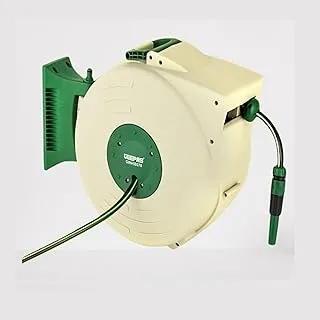 Geepas GWH59378 Outlet Auto Rewind Water Hose Reel, 1/2-Inch Diameter x 20 Meter Length