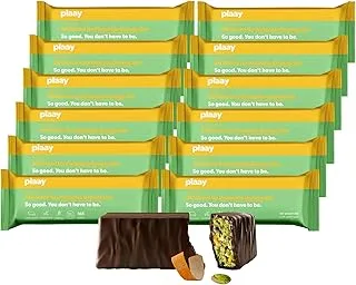 Plaay Pistachio Orange Chocolate Bar, 12 x 35g, Grass-Fed Whey Protein, Dark Chocolate Bar, Gluten-Free, Refined Sugar-Free