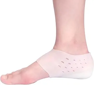 1 Inch Height Increase Gel Sleeves - Silicone Heel Socks - Invisible Heel Protector (with Holes, 1 Pair)