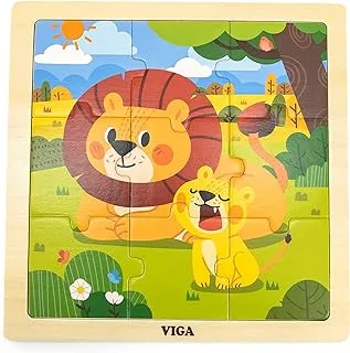 Viga Wooden 9-Piece-Puzzle - Lion