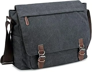 Messenger Bag for Men Retro, Canvas Satchel casual Briefcases Laptop Bag fit 13.3 15.6 Inch