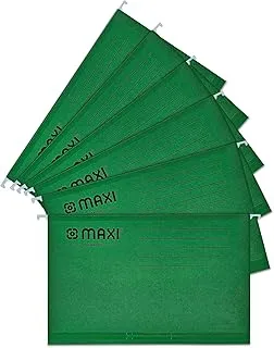 Foolscap 230gsm Suspension Files with Tabs and Card Inserts for Filing Cabinets 50-Pieces, 36 cm x 24cm Size, Dull Green