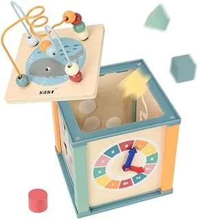 ألعاب ألغاز خشبية من بايبي للأطفال الأولاد والبنات - ألعاب تعليمية لمرحلة ما قبل المدرسة - مكعبات خشبية ملونة ذات شكل هندسي مع ساعة تعليمية للوقت - ألعاب للأطفال متعدد الألوان