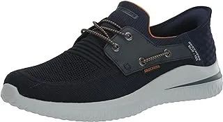 حذاء Skechers للرجال في الولايات المتحدة الأمريكية سهل الارتداء: حذاء Delson 3.0-Roth بدون كعب، Nvy، 8.5 عرض