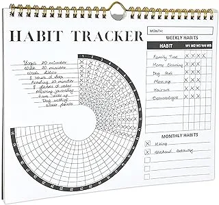 Lamare Habit Tracker Calendar - Inspirational Habit Journal with Spiral Binding - Daily Habit Tracker Journal and Goal Board - Motivational Goal Journal - Great Productivity Tool And Workout Calendar