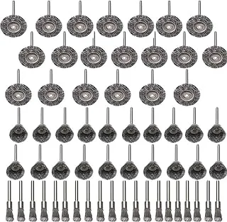 Rocaris Steel Wire Wheels Pen Brushes Set Kit Accessories for Dremel Rotary Tool 60 Pieces