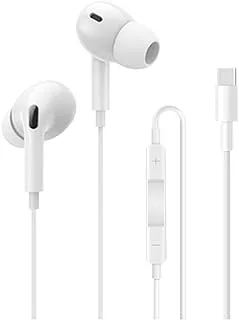 RIVERSONG Type-C Wired Earbuds With Silicone Tips, Noise Isolating Earphones, Stereo Sound, Remote Control in-Ear Headset for iPhone 15 Pro, Samsung, Huawei & Other, White'