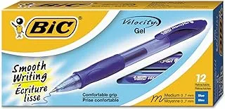 BIC RLC11-BLUE Gel-ocity Retractable Gel Pen, Medium Point (0.7 mm), Blue, 12-Count