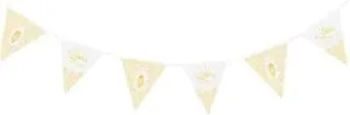 White and Gold Eid Mubarak Bunting - 3M for Ramadan and Eid Party Decorations