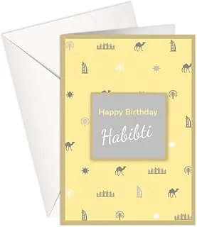 Greeting Card | BIRTHDAY | HAPPY BIRTHDAY HABIBTI | Yellow | SharetheLove (Foil Card)