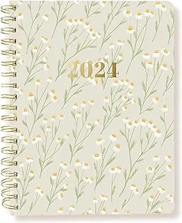 Graphique 2024 Spiral Vegan Leather Planner | 18 Month Organizer July 2023 - Dec. 2024 | Weekly & Monthly Spreads | To-Do & Note List | Reference Tabs | Reminder Stickers | Daisy | 8 x 10