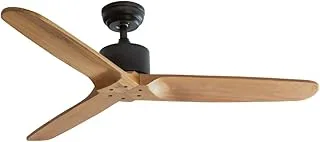 Funfano Solid 3 Wood Blades Ceiling Fan with Remote Control, 52 Inch Diameter, Gun Metal/Chestnut