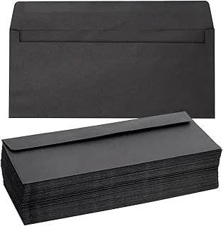 100 Pack #10 Business Letter Envelopes in Bulk for Mailing, 4 1/8 x 9 1/2 Inches, Black